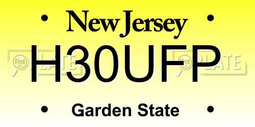 H30UFP New Jersey License Plate