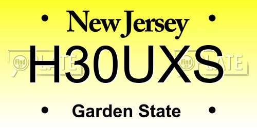 H30UXS New Jersey License Plate
