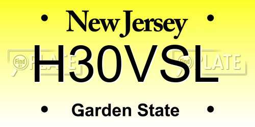 H30VSL New Jersey License Plate