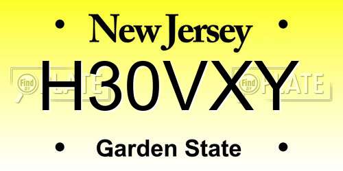 H30VXY New Jersey License Plate
