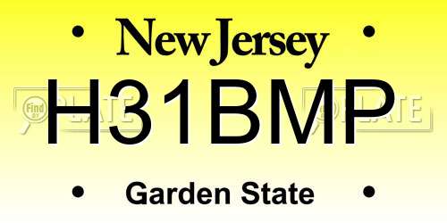 H31BMP New Jersey License Plate