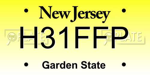 H31FFP New Jersey License Plate