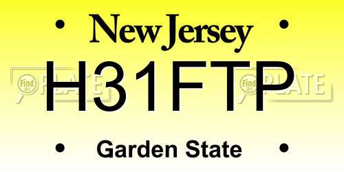 H31FTP New Jersey License Plate