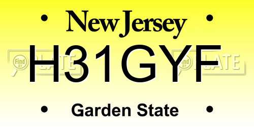 H31GYF New Jersey License Plate