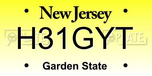 H31GYT New Jersey License Plate