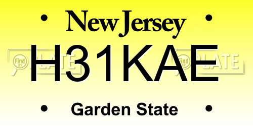 H31KAE New Jersey License Plate