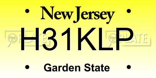 H31KLP New Jersey License Plate