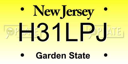 H31LPJ New Jersey License Plate
