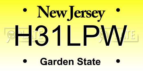 H31LPW New Jersey License Plate