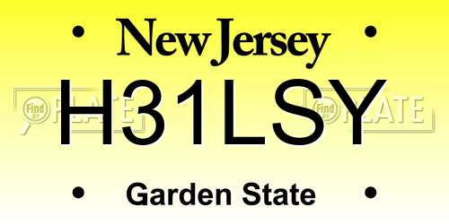 H31LSY New Jersey License Plate