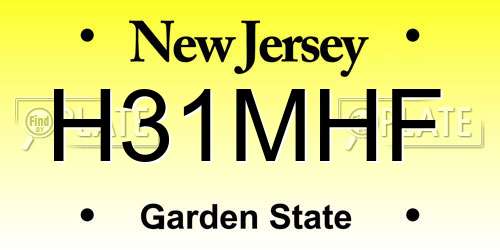 H31MHF New Jersey License Plate