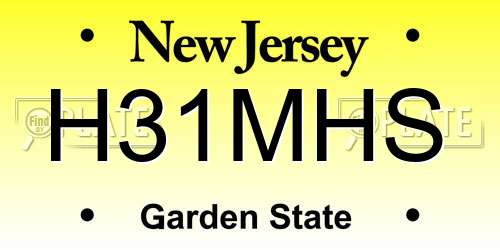 H31MHS New Jersey License Plate