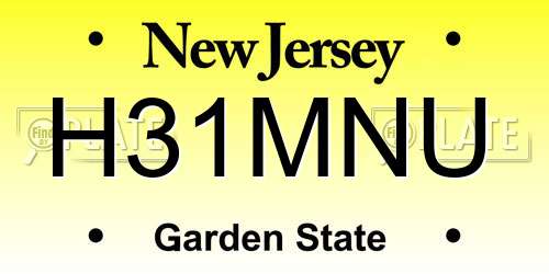H31MNU New Jersey License Plate