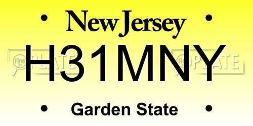 H31MNY New Jersey License Plate