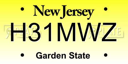 H31MWZ New Jersey License Plate