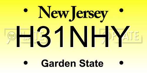 H31NHY New Jersey License Plate