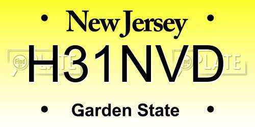 H31NVD New Jersey License Plate