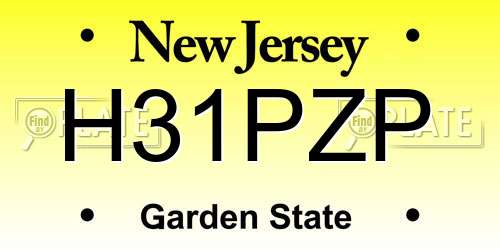 H31PZP New Jersey License Plate