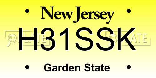 H31SSK New Jersey License Plate