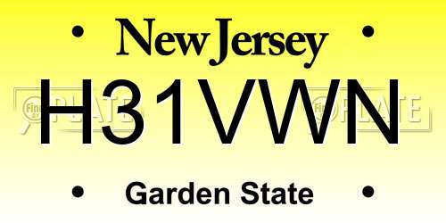 H31VWN New Jersey License Plate