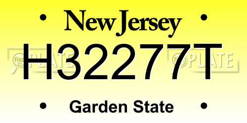 H32277T New Jersey License Plate