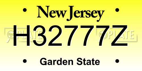 H32777Z New Jersey License Plate