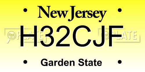H32CJF New Jersey License Plate