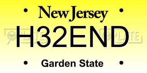 H32END New Jersey License Plate