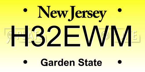 H32EWM New Jersey License Plate