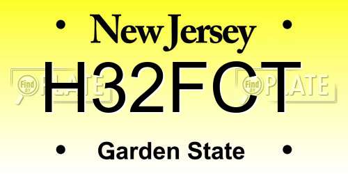 H32FCT New Jersey License Plate