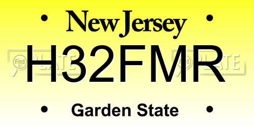 H32FMR New Jersey License Plate