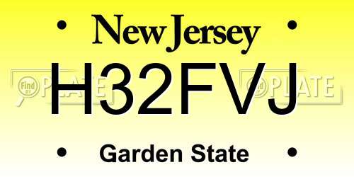 H32FVJ New Jersey License Plate
