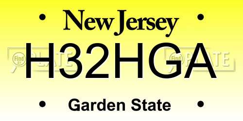 H32HGA New Jersey License Plate