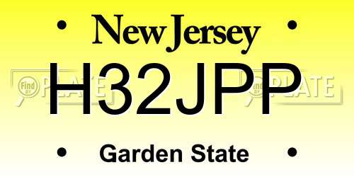 H32JPP New Jersey License Plate