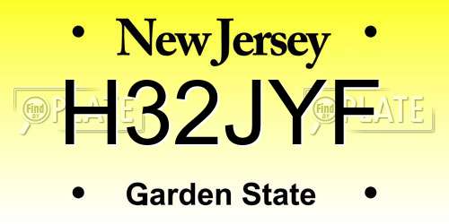H32JYF New Jersey License Plate