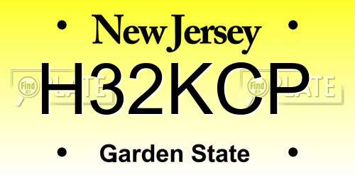 H32KCP New Jersey License Plate