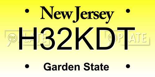 H32KDT New Jersey License Plate