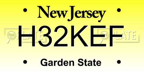 H32KEF New Jersey License Plate