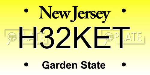 H32KET New Jersey License Plate