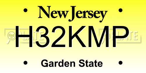 H32KMP New Jersey License Plate
