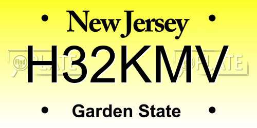 H32KMV New Jersey License Plate