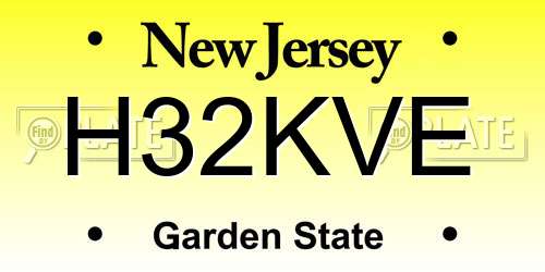 H32KVE New Jersey License Plate