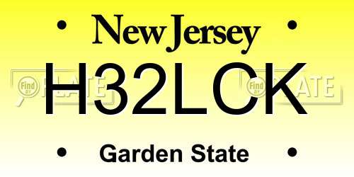 H32LCK New Jersey License Plate