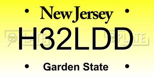 H32LDD New Jersey License Plate