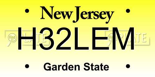 H32LEM New Jersey License Plate