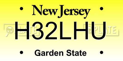 H32LHU New Jersey License Plate