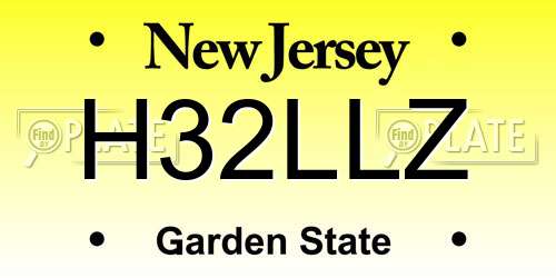 H32LLZ New Jersey License Plate