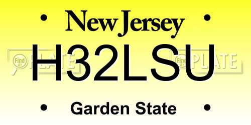 H32LSU New Jersey License Plate
