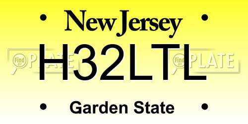 H32LTL New Jersey License Plate