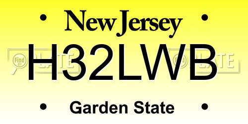 H32LWB New Jersey License Plate